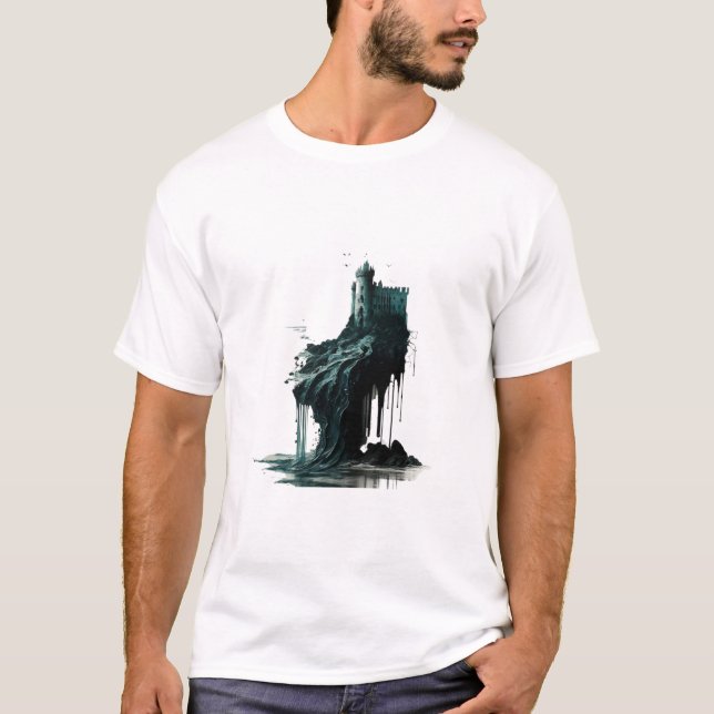 Majestic Stronghold: Medieval Castle T-Shirt (Front)