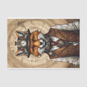 Majestic Stylish Vintage Steampunk Fox Tissue Paper