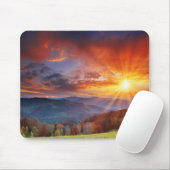 Majestic sunrise in the mountains landscape mouse pad (With Mouse)