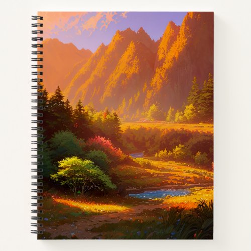 Majestic Sunset in the Green Valley Notebook