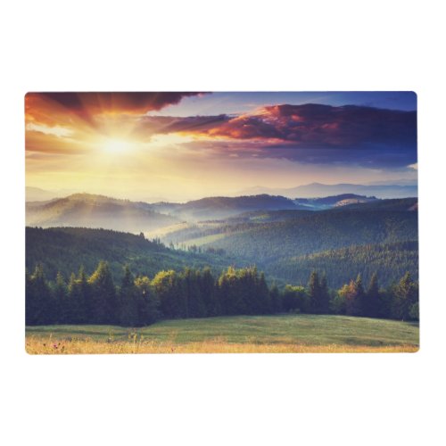 Majestic sunset in the mountains landscape 4 placemat