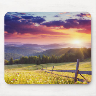 Majestic sunset in the mountains mouse pad