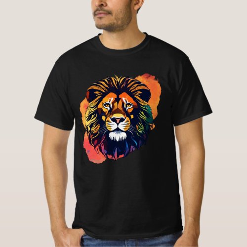 Majestic Sunset Roar _ Lions Head Silhouette Grap T_Shirt