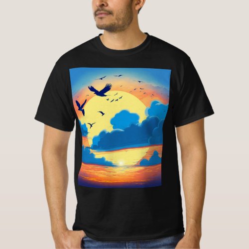 Majestic sunset tattoo design  T_Shirt
