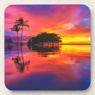 Majestic Sunset Wailea Beach, Maui, Hawaii Coaster