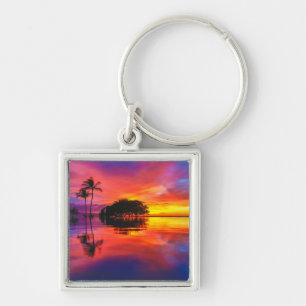 Majestic Sunset Wailea Beach, Maui, Hawaii Keychain