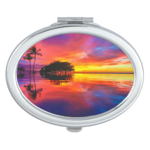 Majestic Sunset Wailea Beach, Maui, Hawaii Makeup Mirror