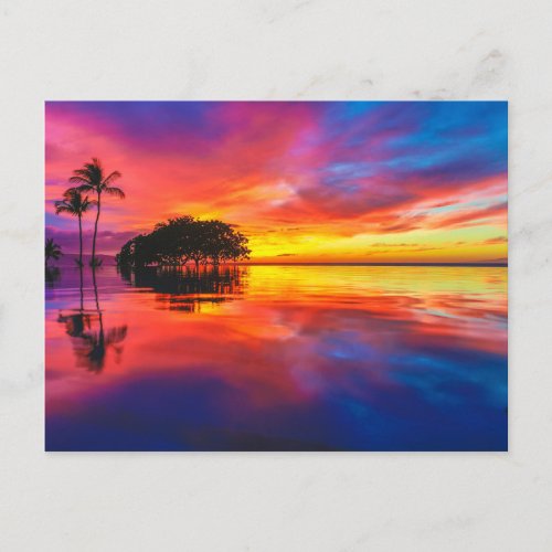 Majestic Sunset  Wailea Beach Maui Hawaii Postcard