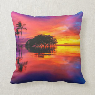 Majestic Sunset Wailea Beach, Maui, Hawaii Throw Pillow