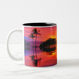 Majestic Sunset Wailea Beach, Maui, Hawaii Two-Tone Coffee Mug