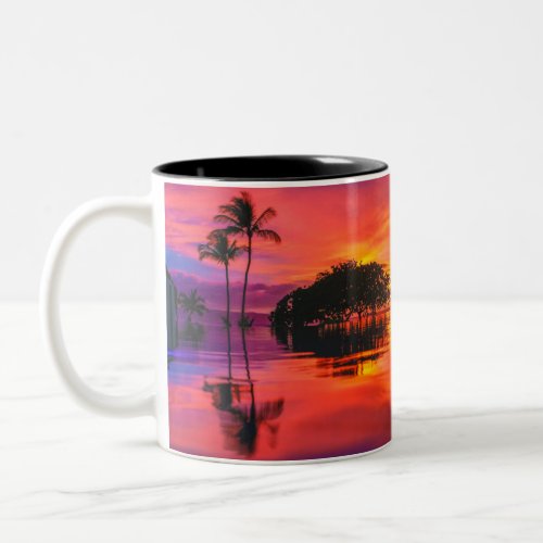 Majestic Sunset  Wailea Beach Maui Hawaii Two_Tone Coffee Mug