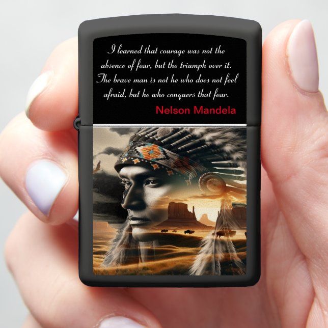 Majestic Sunset Warrior Zippo Lighter (In Hand)