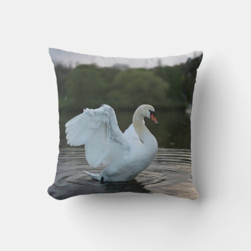 Majestic Swan Throw Pillow