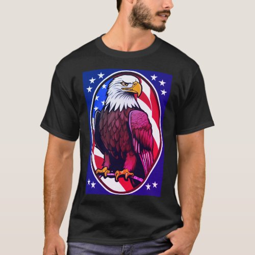 Majestic Symbol The American Patriot Bald Eagle T_Shirt