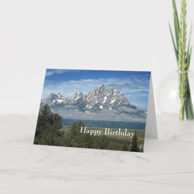 Majestic Teton Mountains Photo Birthday Card (Front)
