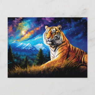 Majestic Tiger Chinese Zodiac Artistry Postcard