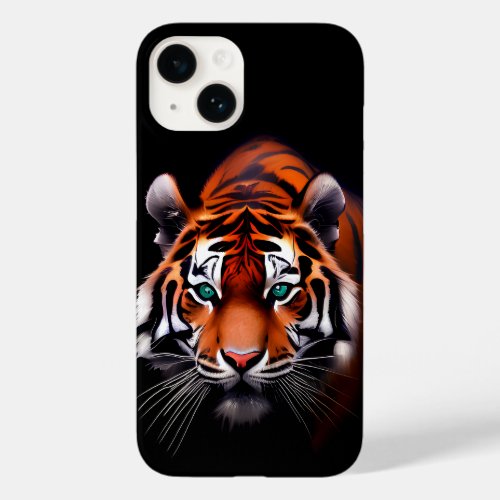 Majestic Tiger Face in a Dark Case_Mate iPhone 14 Case