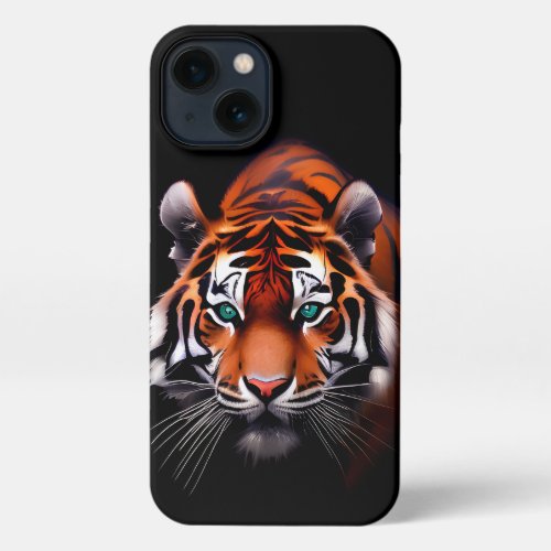Majestic Tiger Face in a Dark iPhone 13 Case