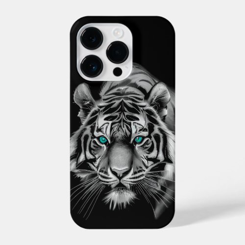 Majestic Tiger Face in a Dark iPhone 14 Pro Case
