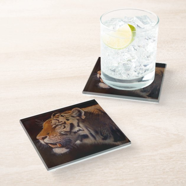 Majestic Tiger Glass Coaster