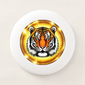 Majestic Tiger Head With Glowing Golden Lights Wham-O Frisbee