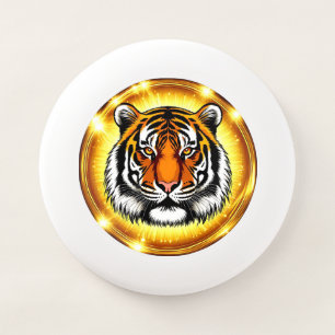 Majestic Tiger Head With Glowing Golden Lights Wham-O Frisbee
