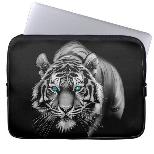Majestic Tiger in a Dark Laptop Sleeve