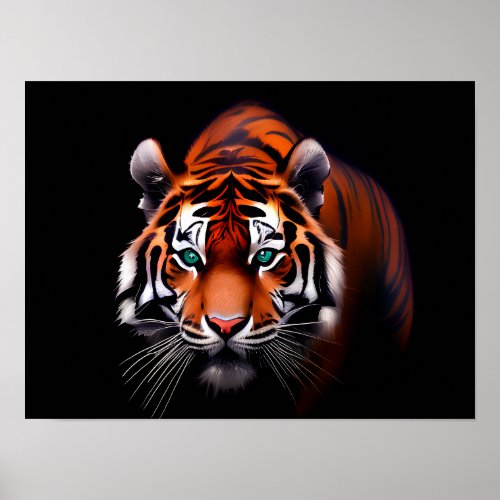 Majestic Tiger in a Dark Poster