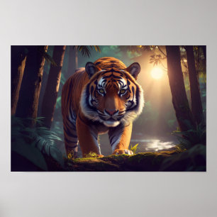 Majestic Tiger In Forest Poster
