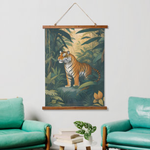 Majestic Tiger in the Jungle Elegant Wildlife Art Hanging Tapestry