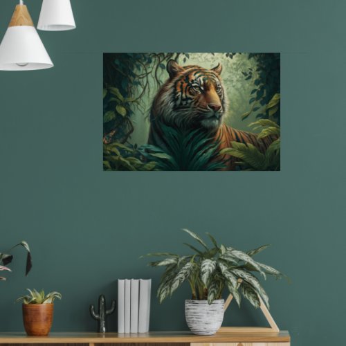 Majestic tiger in the lush poster
