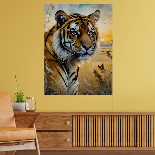 Majestic Tiger in Watercolor Poster (Living Room 2)