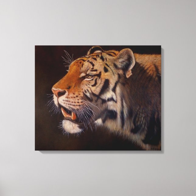 Majestic Tiger Portrait Large Canvas Print (Front)