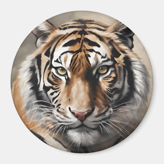 Majestic Tiger Portrait Magnet (Front)