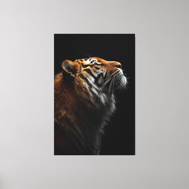 Majestic Tiger Portrait, Strength Royal Confidence Canvas Print (Front)
