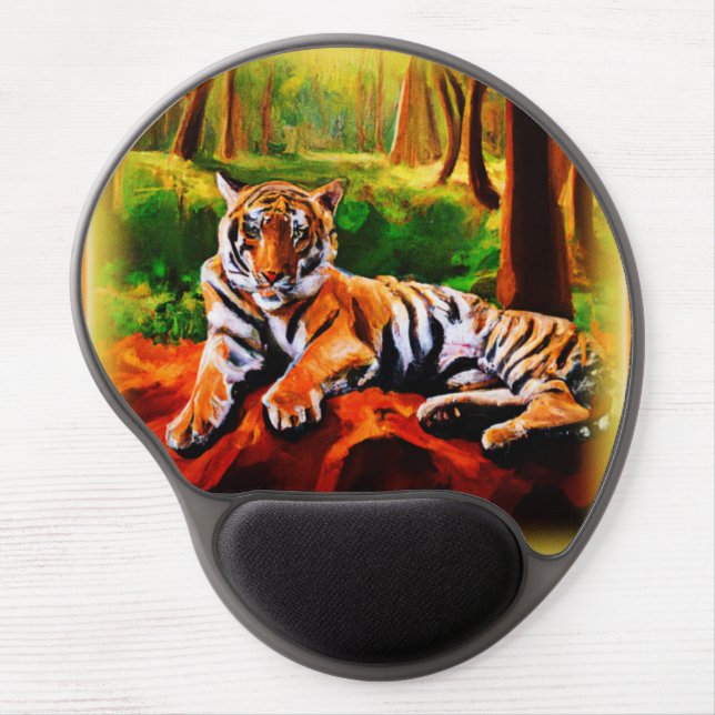 "Majestic Tiger Resting in The Wild". Buy Now Gel Mouse Pad (Front)