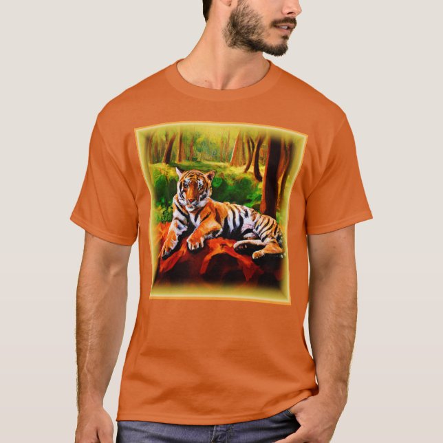 "Majestic Tiger Resting in The Wild". Buy Now T-Shirt (Front)