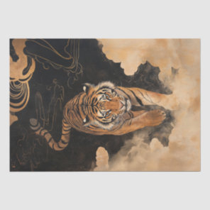 Majestic Tiger Walk Bold Watercolor Art Tissue Paper