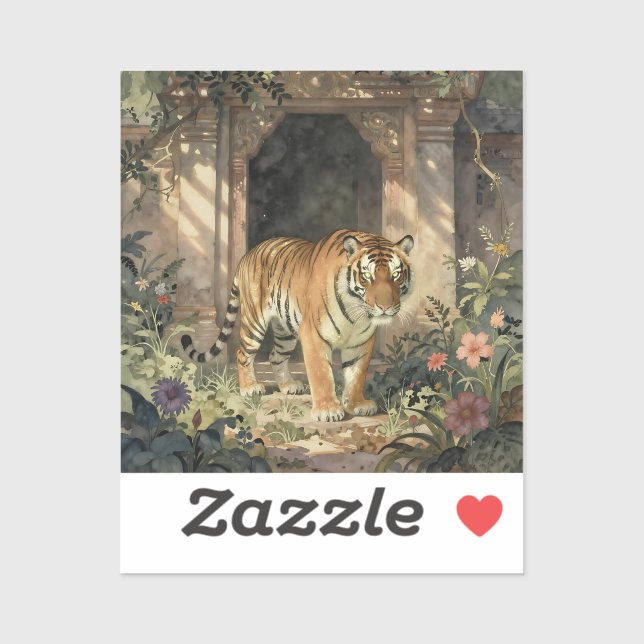 Majestic Tiger Walking in the Ancient Dunes Sticker (Sheet)