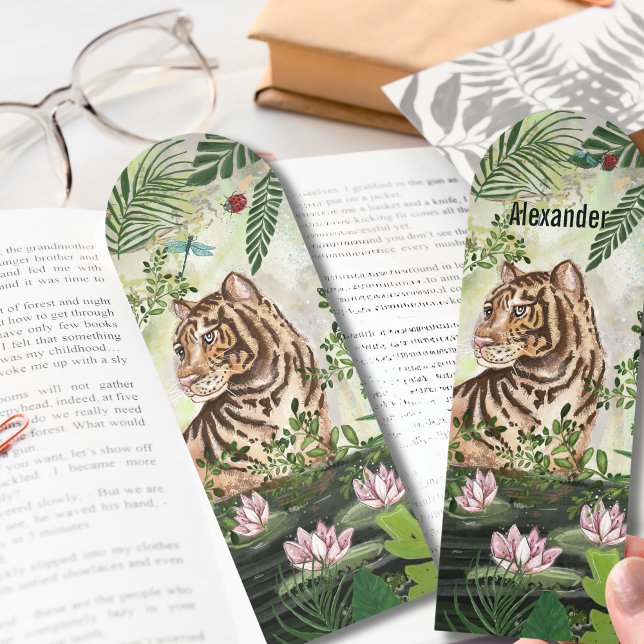 Majestic Tiger Watercolor Custom Bookmark  (Majestic Tiger Watercolor Custom Bookmark )