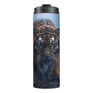 Majestic Tigers in a Foggy Jungle Thermal Tumbler