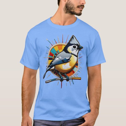 Majestic Titmouse Embroidered TShirt