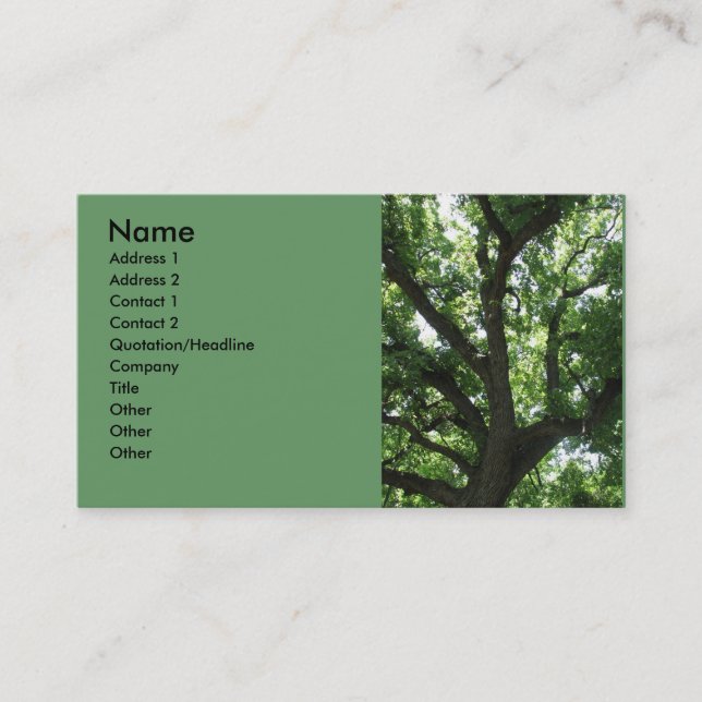 Majestic Tree Business Card (Front)