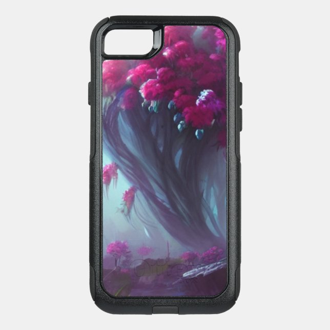 Majestic Tree with Floating Blossoms in Misty Land Otterbox iPhone Case (Back)
