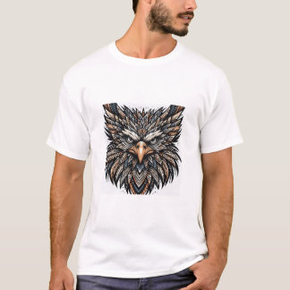 Majestic Tribal Eagle Head Bold Geometric Warrior  T-Shirt