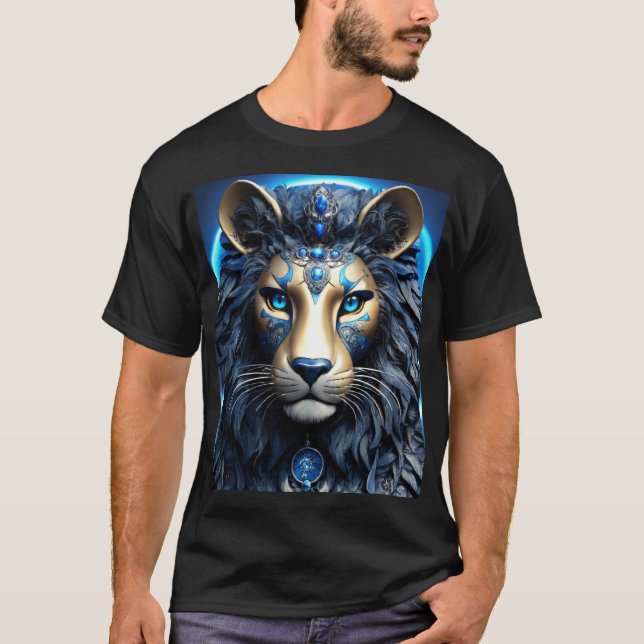 "Majestic Tribal Lion" T-Shirt (Front)