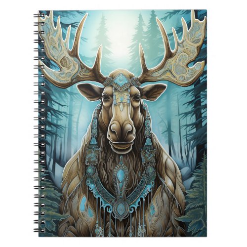 Majestic Tribal Moose Head  Notebook