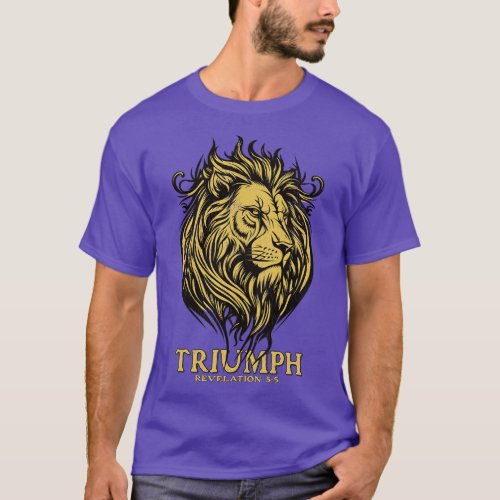 Majestic Triumph Distressed Lion Print Revelation T_Shirt