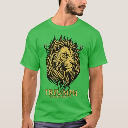 Majestic Triumph Distressed Lion Print Revelation T_Shirt