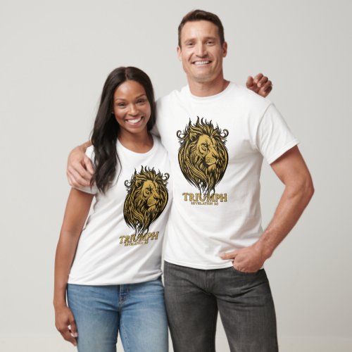 Majestic Triumph Distressed Lion Print T_Shirt
